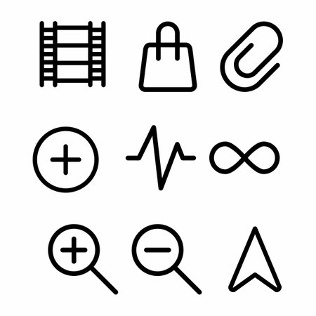 basic icon set with outline style for posterのイラスト素材