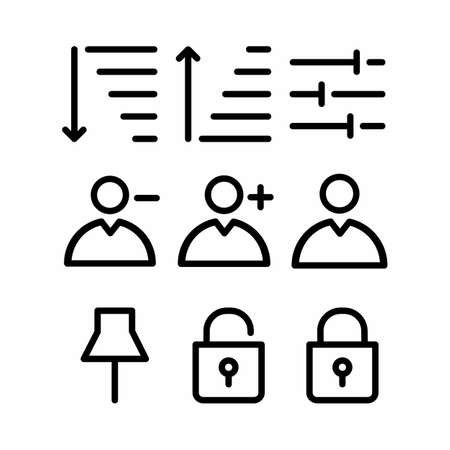 essential icon set with outline style for posterのイラスト素材