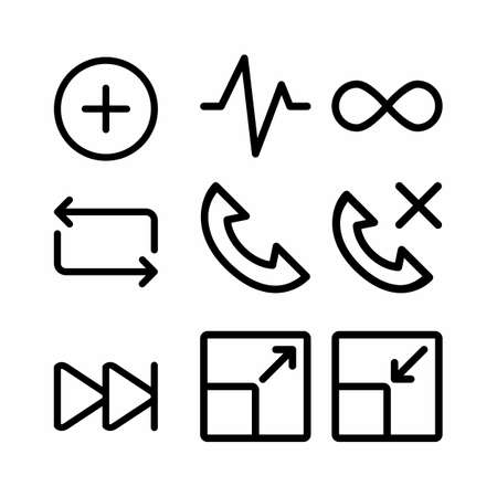 interface icon set with outline style for presentation and websiteのイラスト素材