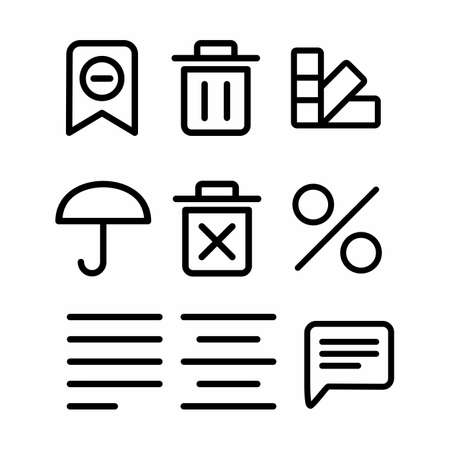 basic icon set with outline style for presentation and websiteのイラスト素材