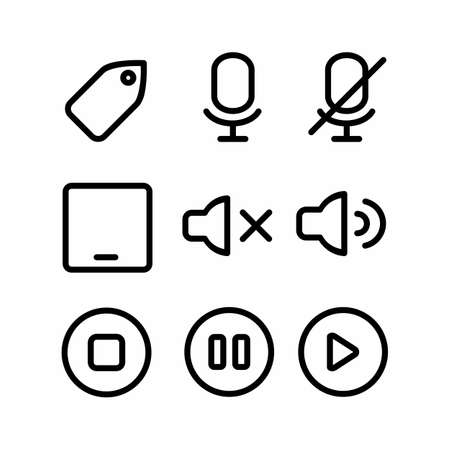 essential icon set with outline style for websiteのイラスト素材