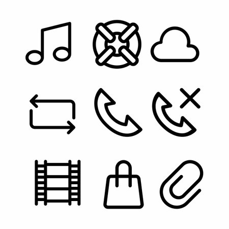 user interface icon set with blue style for websiteのイラスト素材