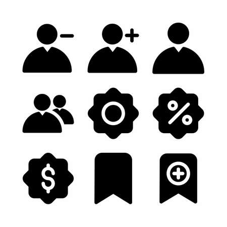 user interface icon set with glyph style for presentation and websiteのイラスト素材