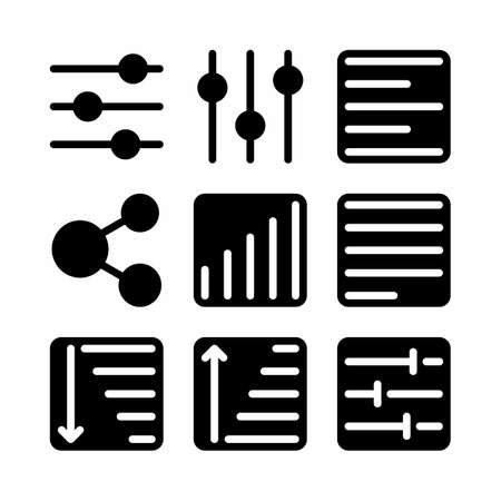 user interface icon set with glyph style for presentationのイラスト素材