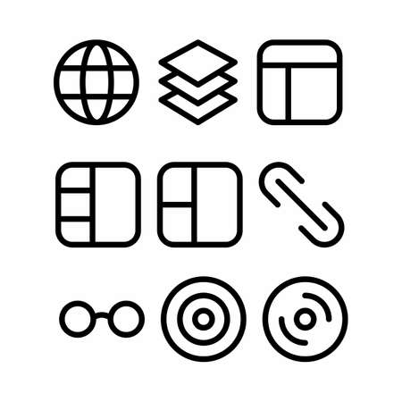 essentials icon set with glyph style for presentation and bannerのイラスト素材