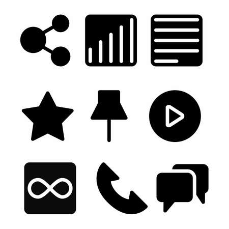 basic icon set with glyph style for social mediaのイラスト素材