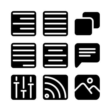 user interface icon set with glyph style for posterのイラスト素材