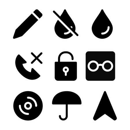 essential icon set with glyph style for social mediaのイラスト素材