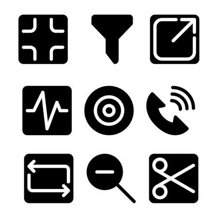 essential icon set with glyph style for presentation and websiteのイラスト素材