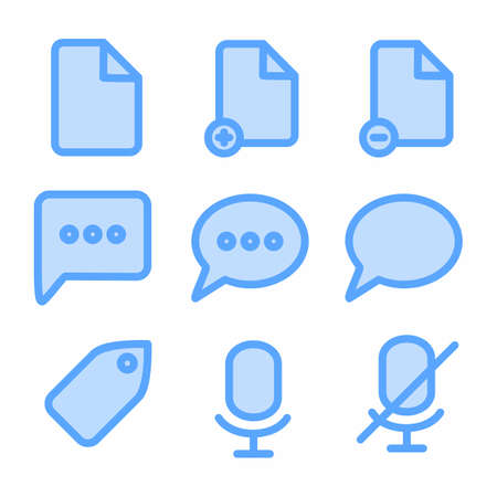 user interface icon set with blue style for bannerのイラスト素材