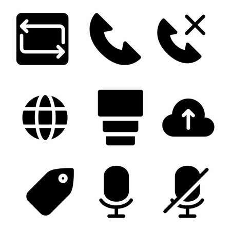 essentials icon set with glyph style for posterのイラスト素材