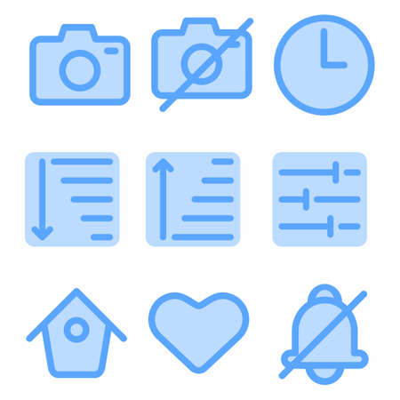 interface icon set with blue style for presentation and bannerのイラスト素材