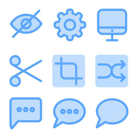 essential icon set with blue style for websiteのイラスト素材