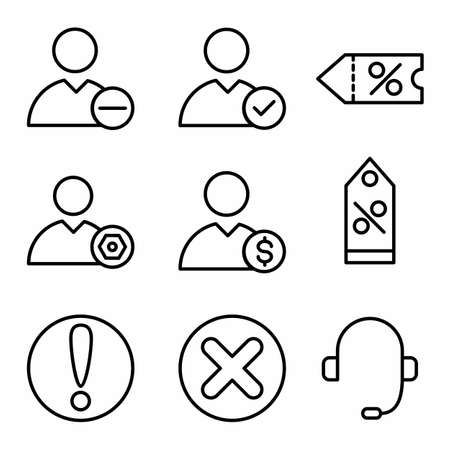 e-commerce icon set with line style for presentation and social mediaのイラスト素材