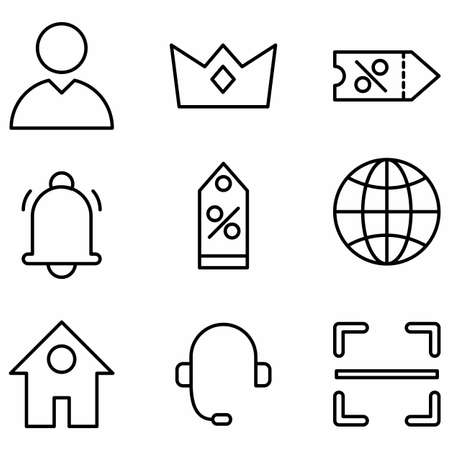 commerce icon set with line style for presentation and social mediaのイラスト素材