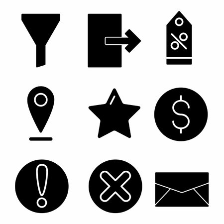 commerce icon set with glyph style for presentation and posterのイラスト素材