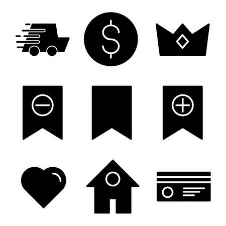 e-commerce icon set with glyph style for presentation and posterのイラスト素材