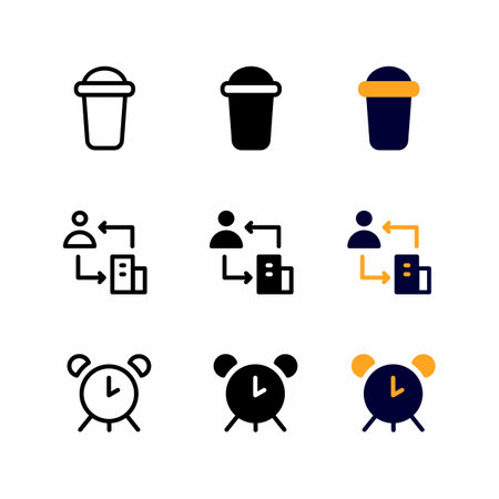 container icon set with three style for presentation, poster, banner, and social mediaのイラスト素材