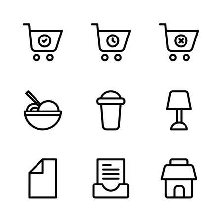 e-commerce icon set with outline style for poster, banner, and social mediaのイラスト素材