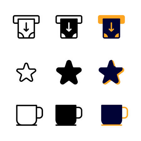 withdrawal icon set with three style for presentation, poster, banner, and social mediaのイラスト素材