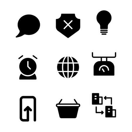 business icon set with glyph style for poster, banner, and social mediaのイラスト素材