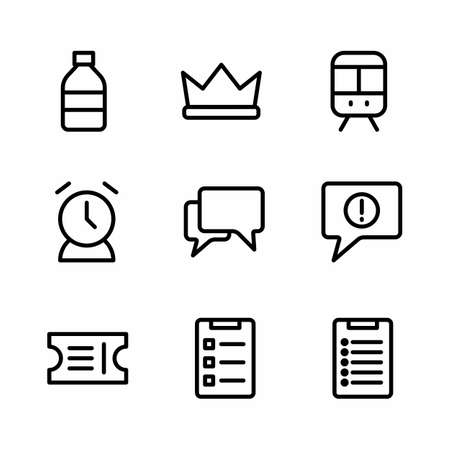 shopping icon set with outline style for presentation, banner, and social mediaのイラスト素材