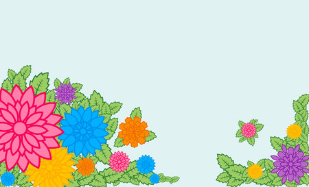 flat floral banner template vector illustrationのイラスト素材
