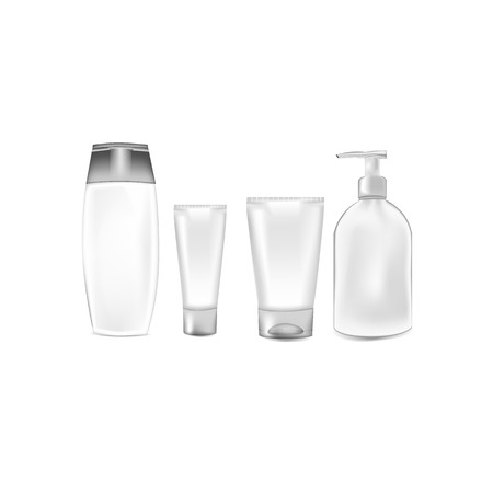 Hair care, body care, tubes for shampoo, cream tube, washing face, clear faceの写真素材