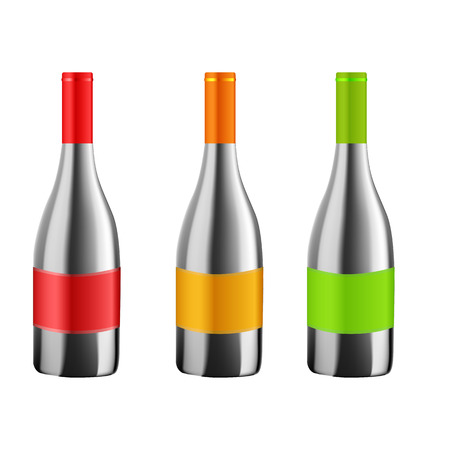Bottle of wine in realistic styleのイラスト素材