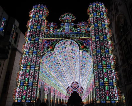 Ghent, Belgium - January 29th, 2012: One of the beautiful installations: 'Luminarie De Cagna' at the second 'Festival of Lights'.のeditorial素材