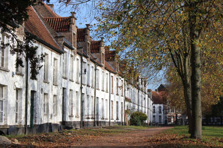 Lovely autumn view of the historic St. Alexiusbegijnhof in Dendermonde, Belgium. It is listed as a UNESCO world Heritage Site.のeditorial素材