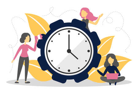 Time management and schedule for business concept. Making goal and plan, strategy for success. Business control. Abstract banner.のイラスト素材