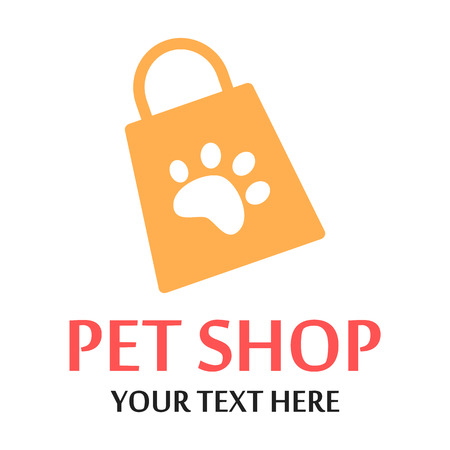 Pet shop logotype set. Logo for store with foodのイラスト素材