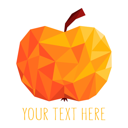 Red apple logo design. Juicy polygon fruit.のイラスト素材