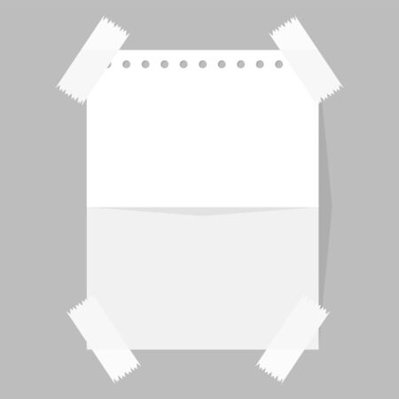 Paper sheet background vector isolated. Blank space for the message, empty page. Frame for note. Office poster.のイラスト素材