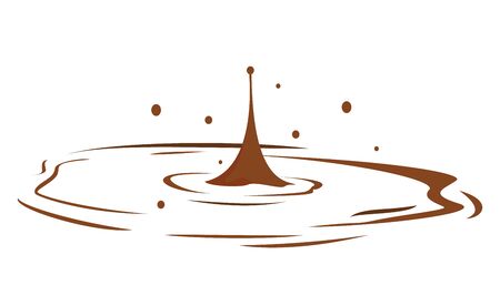 Mud puddle drop vector isolated. Brown autumn natural liquid on the ground. Dirty water.のイラスト素材
