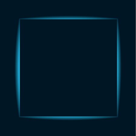 Blue neon banner. Square shape of background for the advertising. Bright design for shiny banner.のイラスト素材