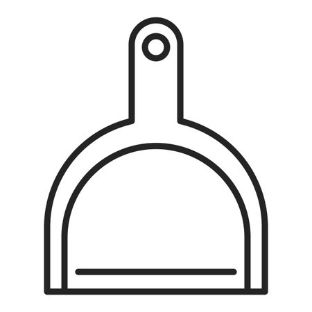 Scoop line icon. Vector isolated symbol of cleaning tool. Domestic equipment, cleaner. Outlined pictogram of plastic scoop.のイラスト素材