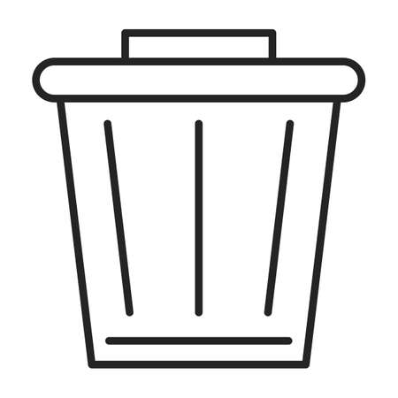 Trashcan icon vector isolated. Outlined symbol of a trash bin for garbage. Container for waste utilization. Delete button on computer.のイラスト素材