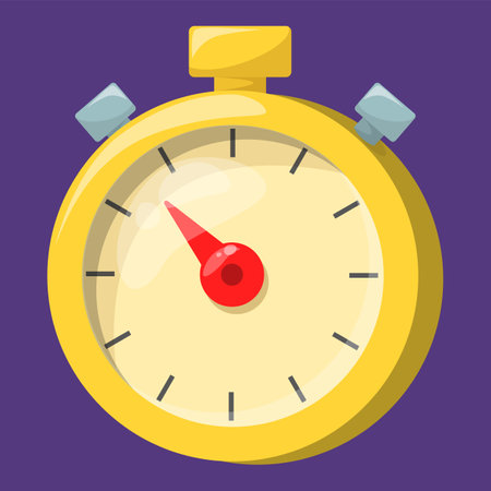 Timer vector illustration. Game icon of a clock, time is ticking. symbol of countdown. mobile app design element.のイラスト素材