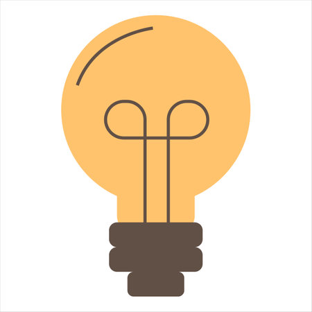 Light bulb vector isolated. Illustration of a lighting equipment, Concept of education and knowledge. Bright yellow bulb as metaphor of inspiration.のイラスト素材