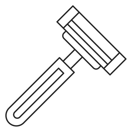 Razor line icon vector isolated. Symbol of hair removal tool. Skin care equipment, personal hygiene. Line icon of a sharp razor.のイラスト素材