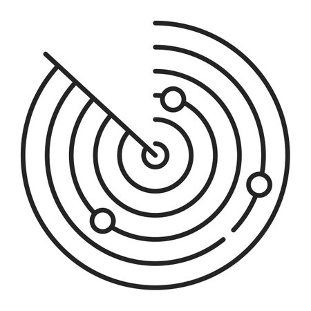 Radar line icon vector isolated. Symbol of military optical tool. Crosshair in the circle.のイラスト素材