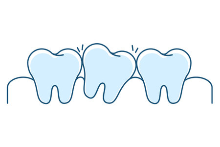 Crooked tooth line icon vector isolated. Concept of dentistry and oral health. Orthodontic problem.のイラスト素材