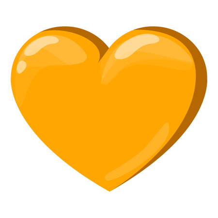Golden heart icon vector isolated. Illustration of a gold colored heart. Design element for mobile app. Love, health, money symbol. Luxury shiny sign.のイラスト素材
