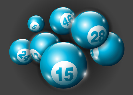 3D Lottery Keno Number Ball-Blueのイラスト素材