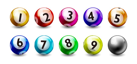 Lottery Colorful Number 1 to 9 Balls Setのイラスト素材