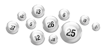 White Number Balls Setのイラスト素材