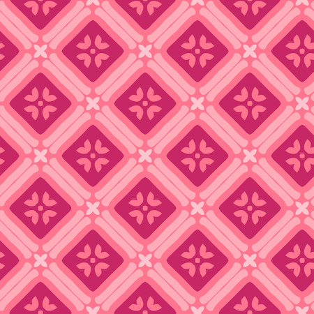 Vector abstract ornament floral seamless pattern background red colorのイラスト素材