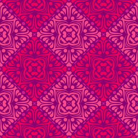 Vector ornament seamless pattern wallpaper, pink blossoms in diamond shapeのイラスト素材